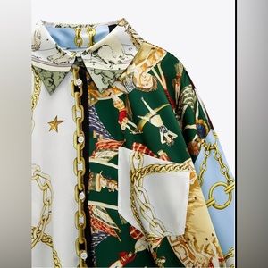 Zara oversized patchwork shirt